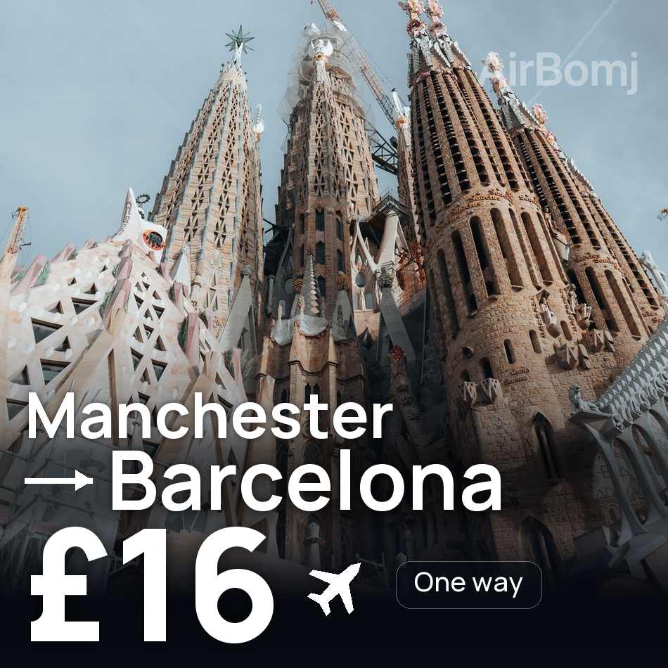 Biglietto aereo: Manchester — Barcellona, £16
