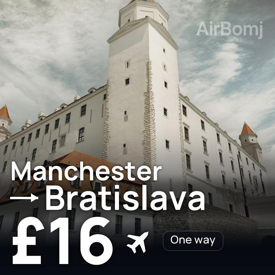 Biglietto aereo: Manchester — Bratislava, £16