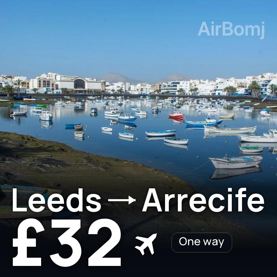 Biglietto aereo: Leeds — Arrecife, £32