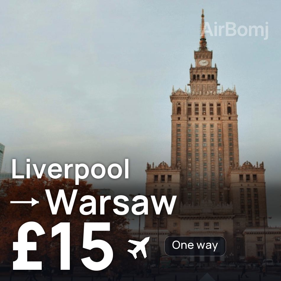 Biglietto aereo: Liverpool — Varsavia, £15