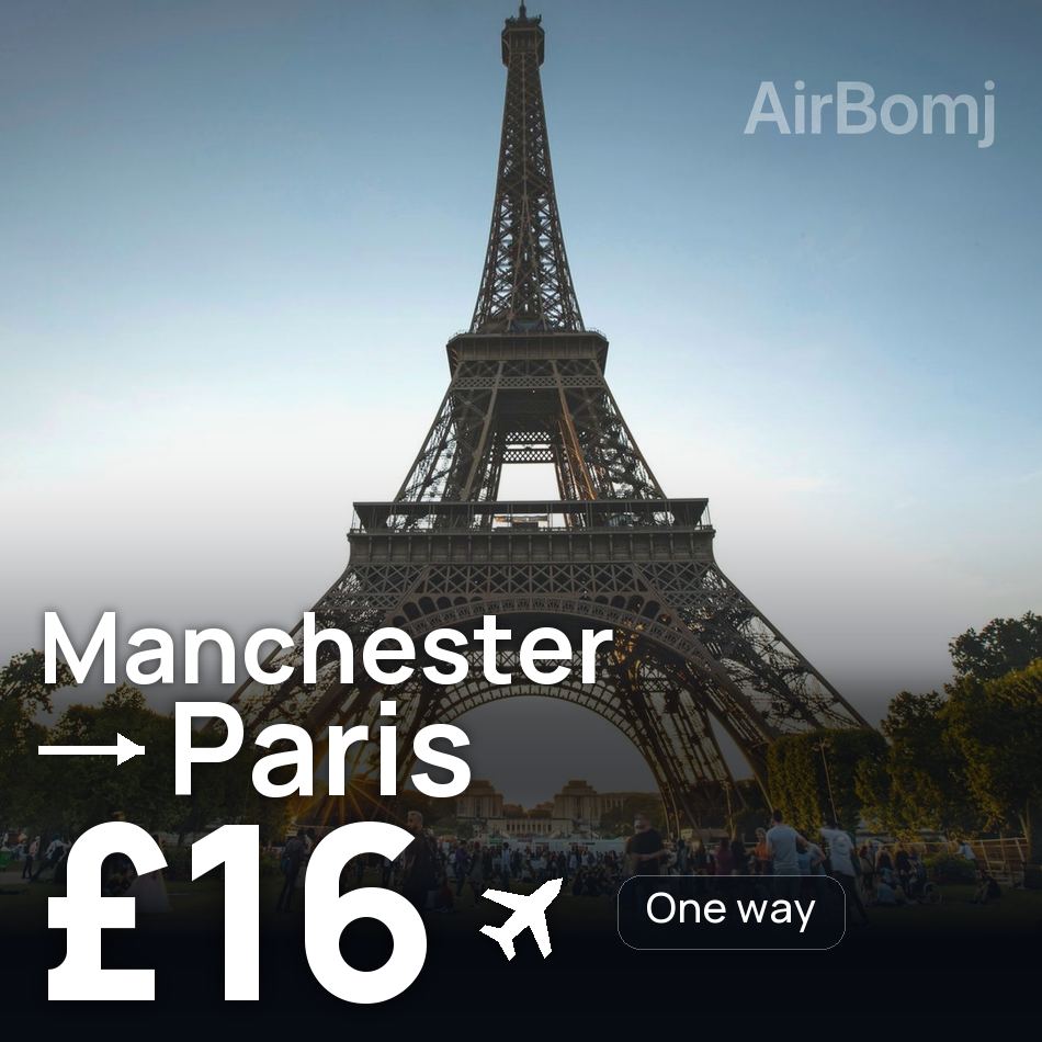 Biglietto aereo: Manchester — Parigi, £16
