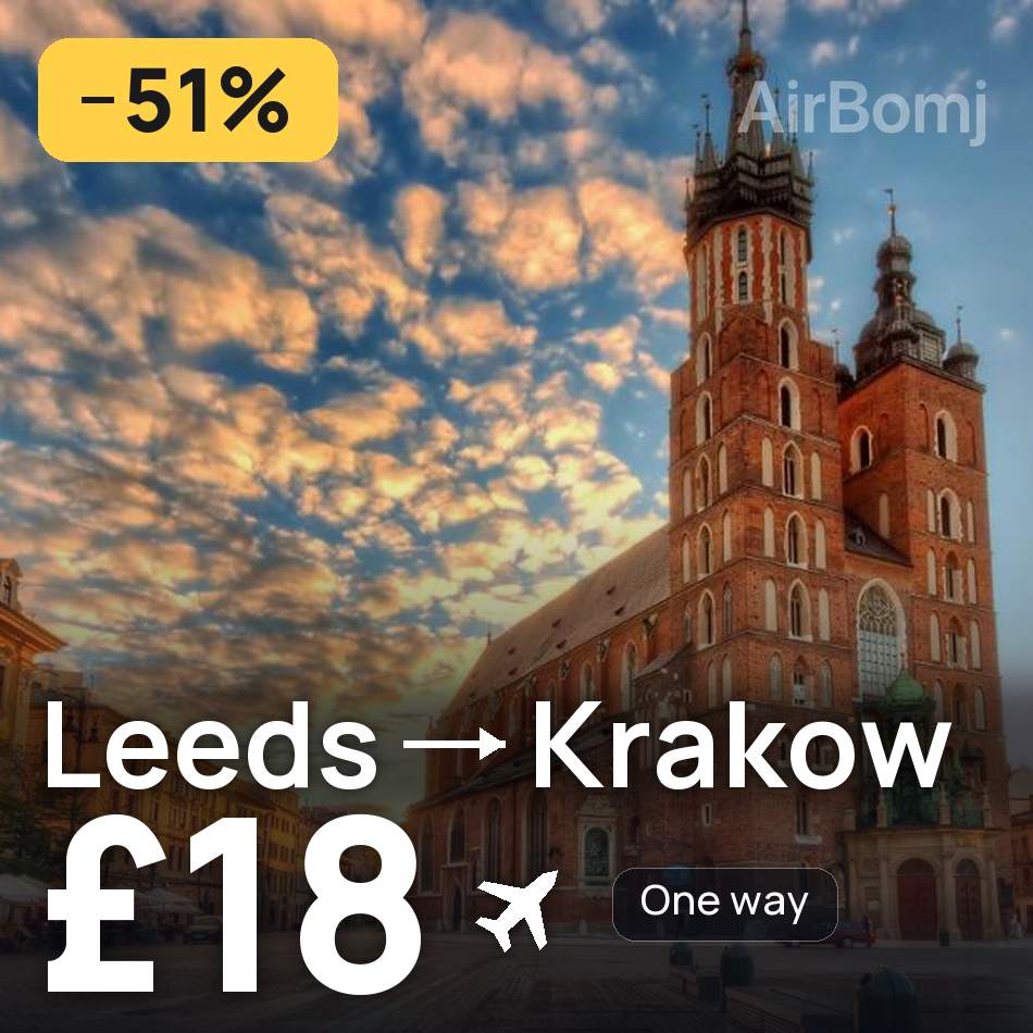 Biglietto aereo: Leeds — Cracovia, £18