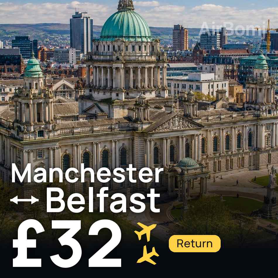 Biglietto aereo: Manchester — Belfast, £32