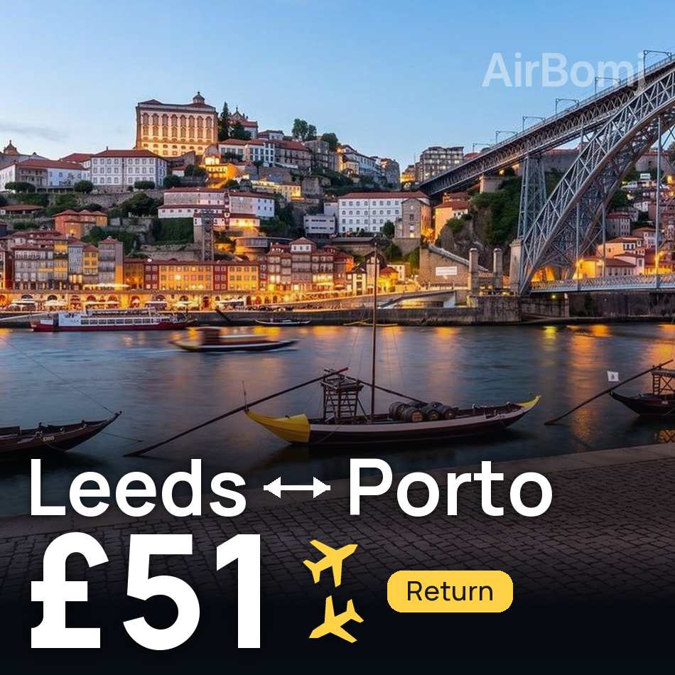 Biglietto aereo: Leeds — Porto, £51