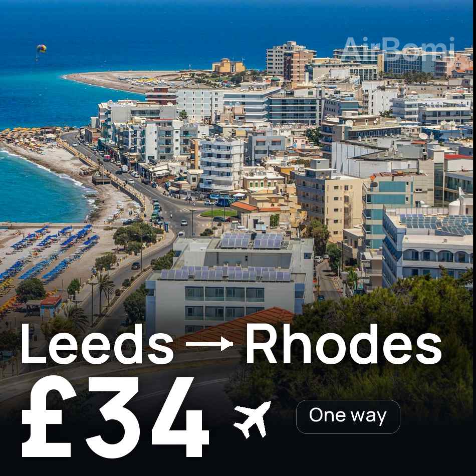 Biglietto aereo: Leeds — Rhodes, £34