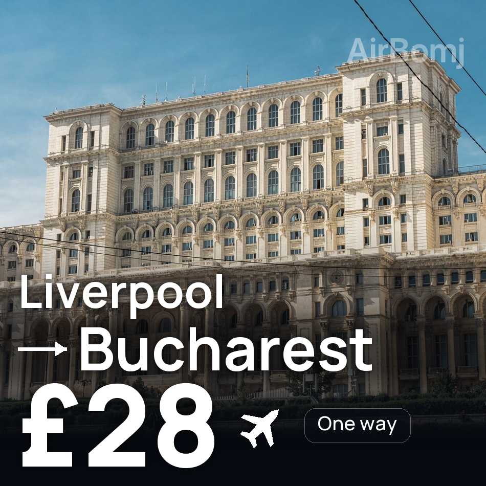 Biglietto aereo: Liverpool — Bucarest, £28