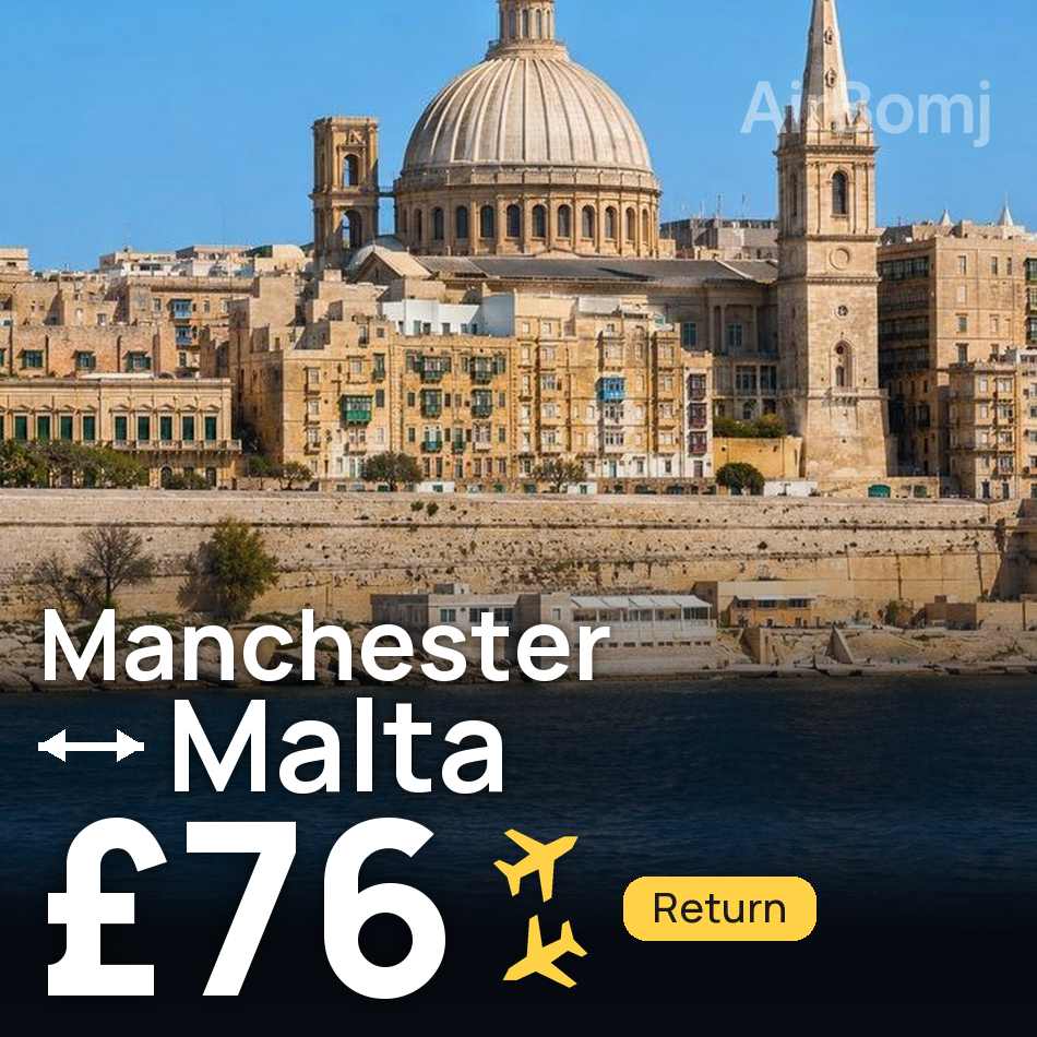 Biglietto aereo: Manchester — La Valletta, £76