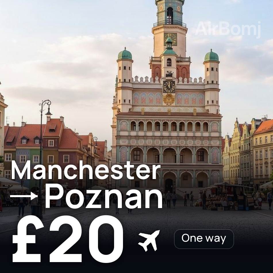 Biglietto aereo: Manchester — Poznań, £20