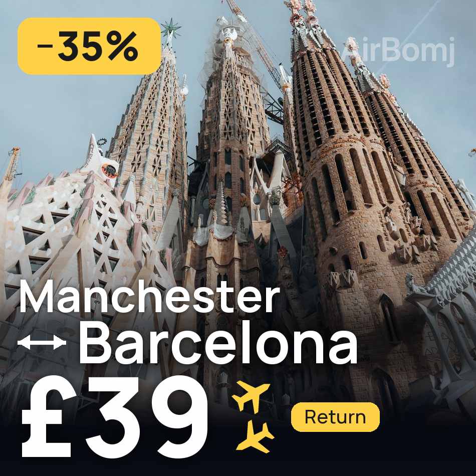 Biglietto aereo: Manchester — Barcellona, £39