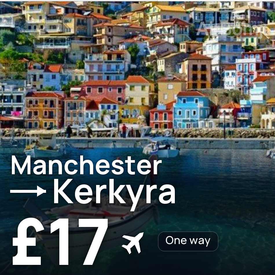 Biglietto aereo: Manchester — Corfù, £17