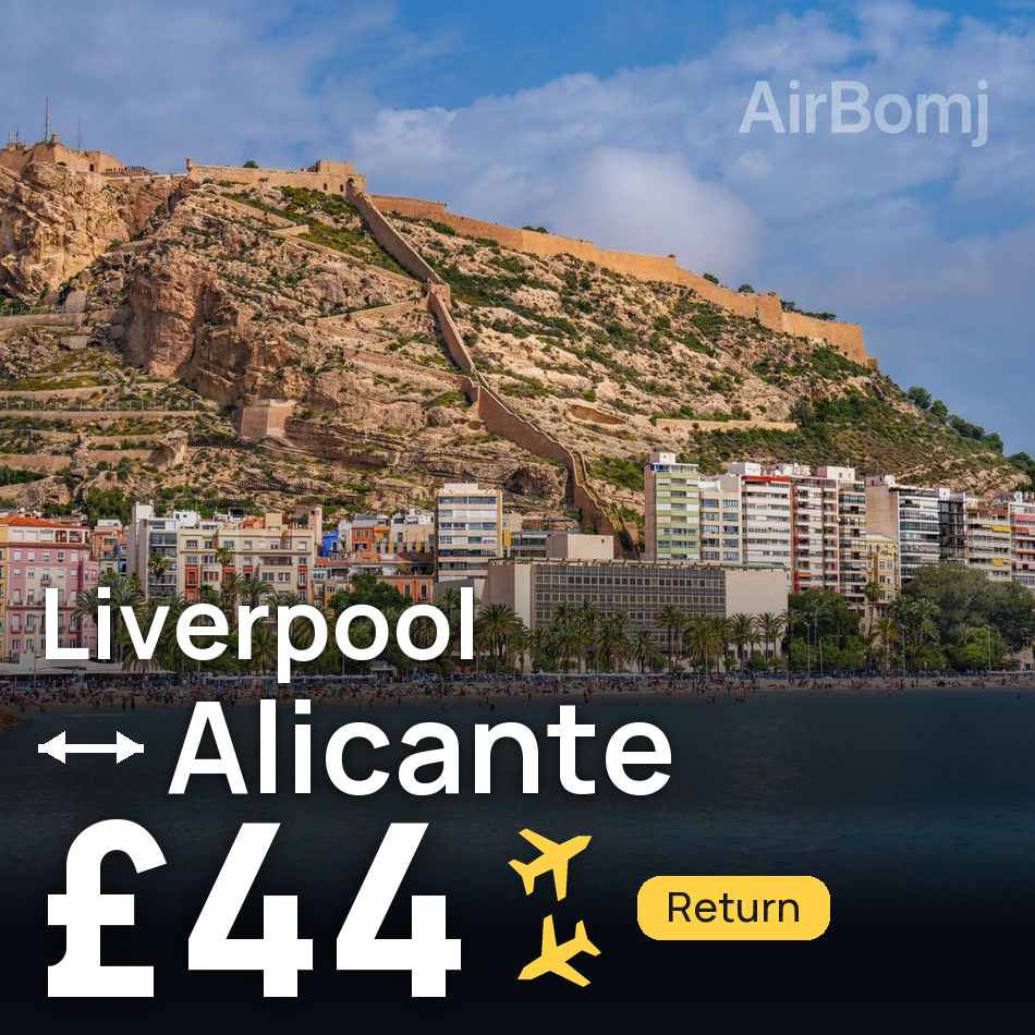 Biglietto aereo: Liverpool — Alicante, £44