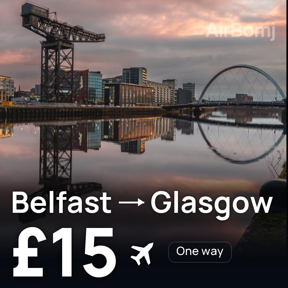 Flugticket: Belfast — Glasgow, £15