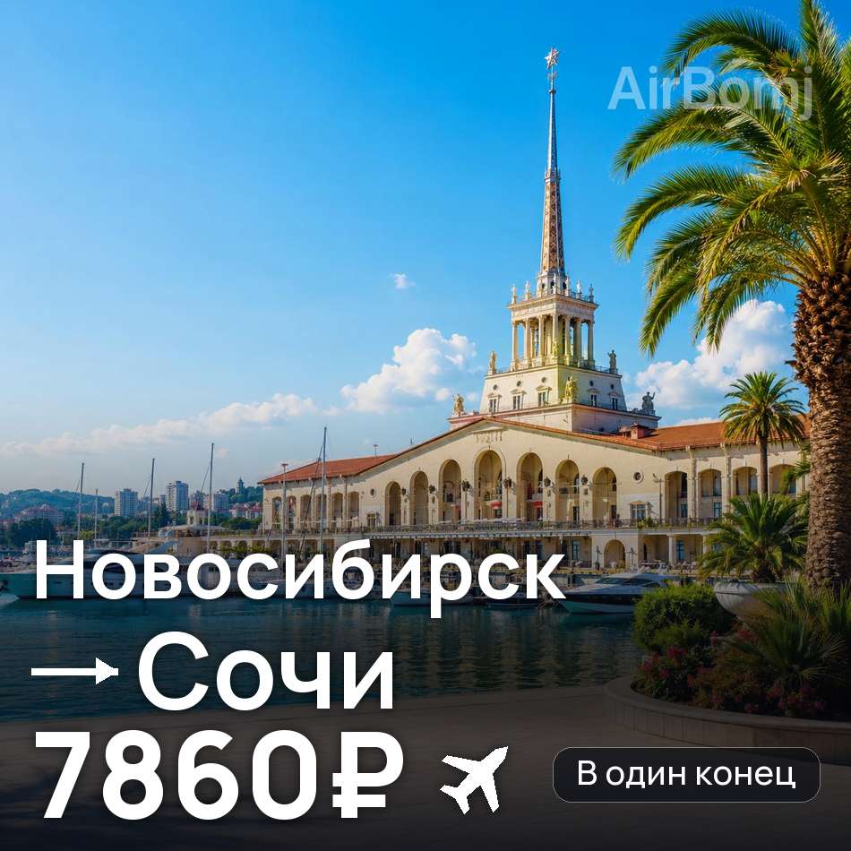 Авиабилет: Новосибирск — Сочи, 7860₽
