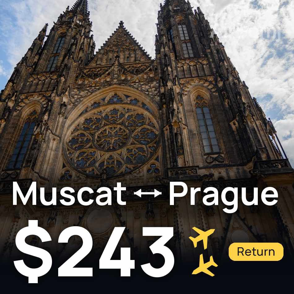 Passagem aérea: Mascate — Praga, $243