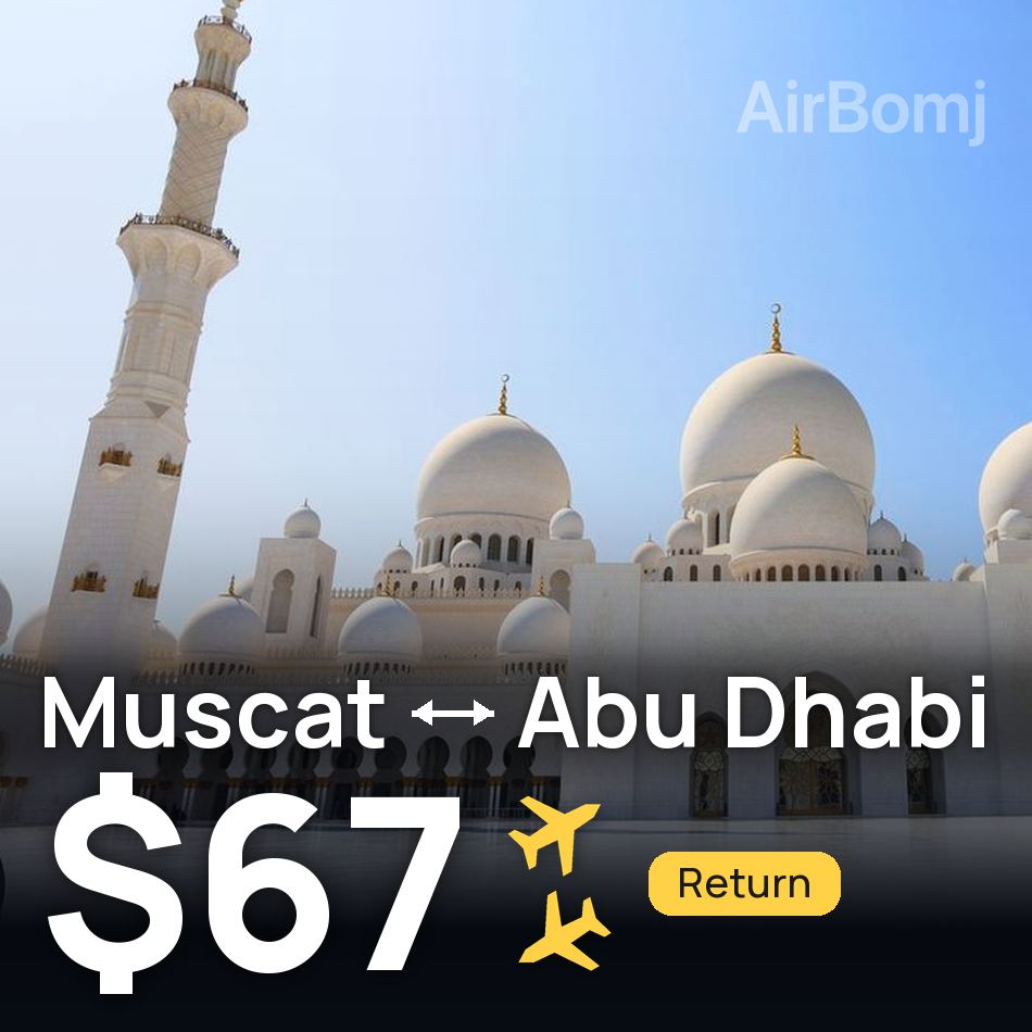 Passagem aérea: Mascate — Abu Dhabi, $67