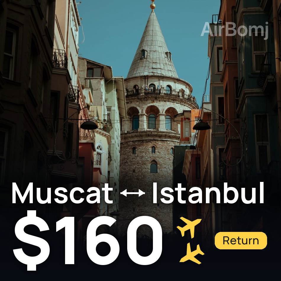 Passagem aérea: Mascate — Istambul, $160