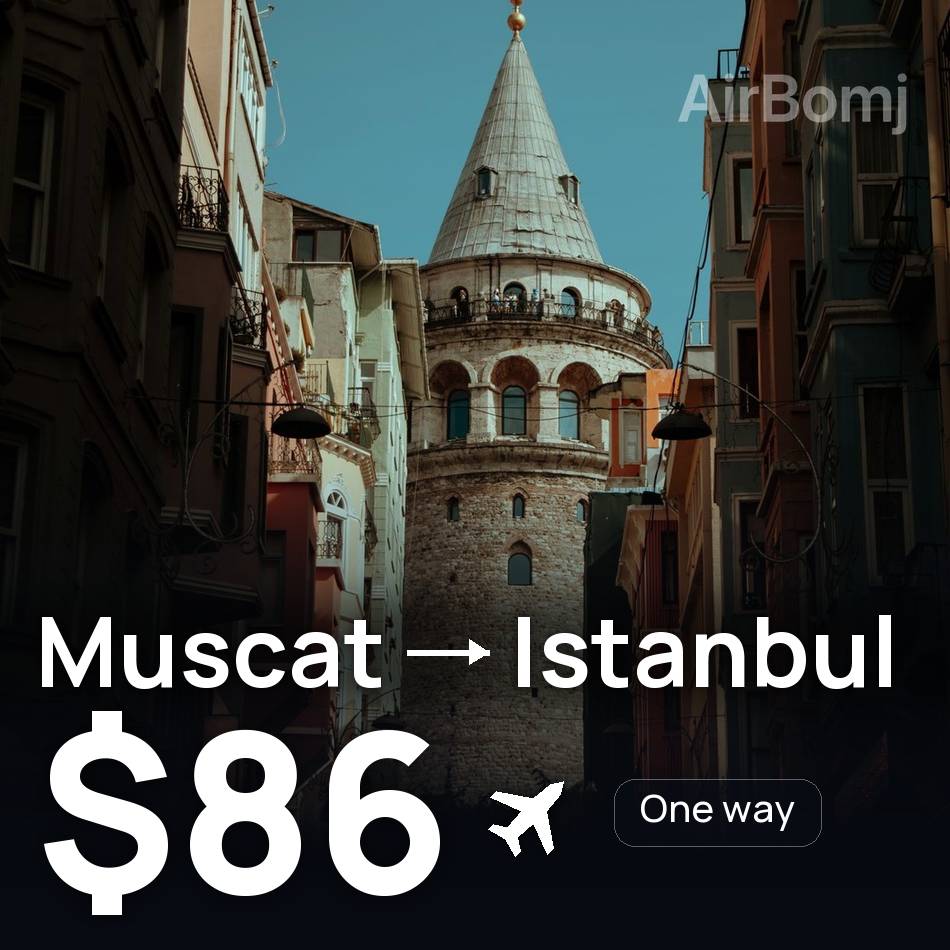 Passagem aérea: Mascate — Istambul, $86