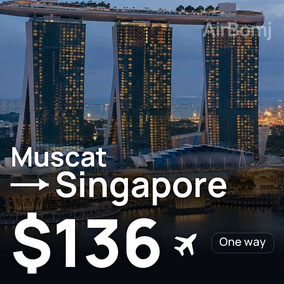 Passagem aérea: Mascate — Singapura, $136