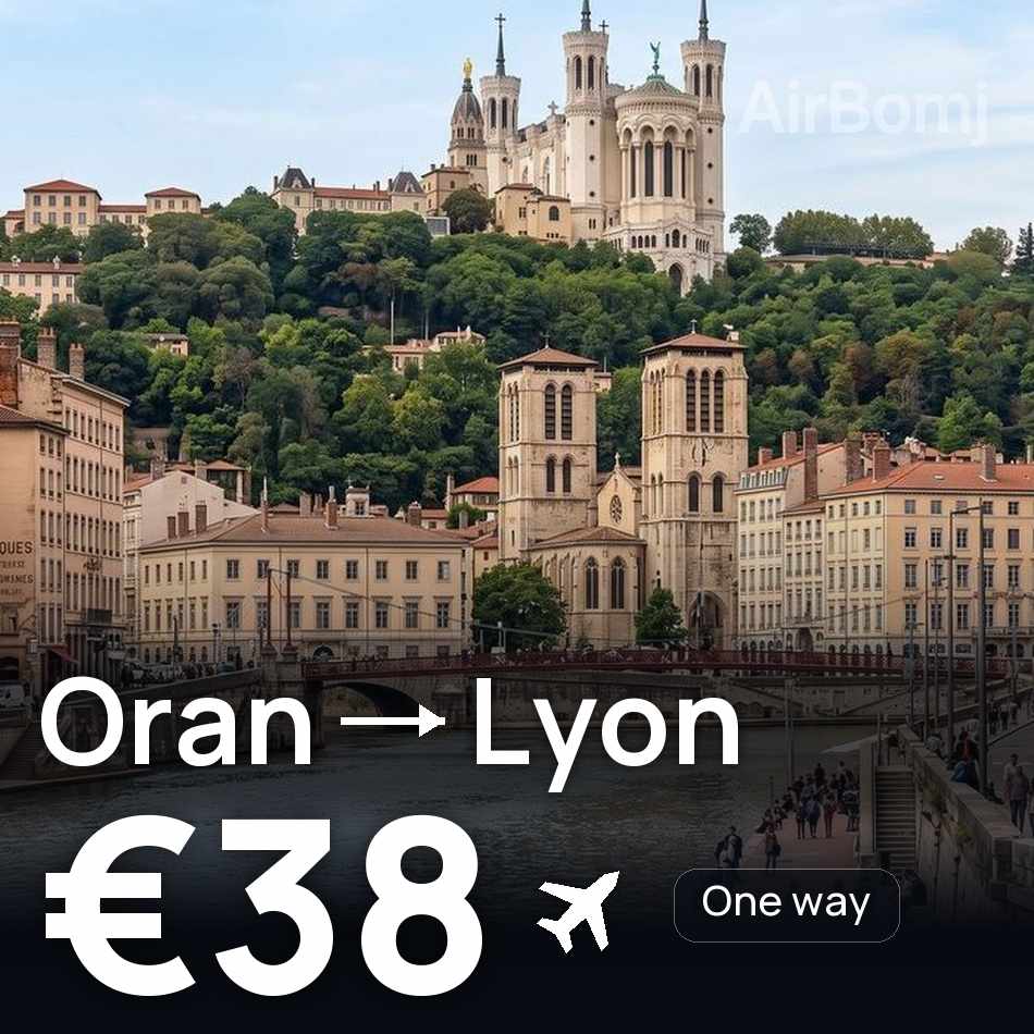 تذكرة طيران: وهران — ليون، €38
