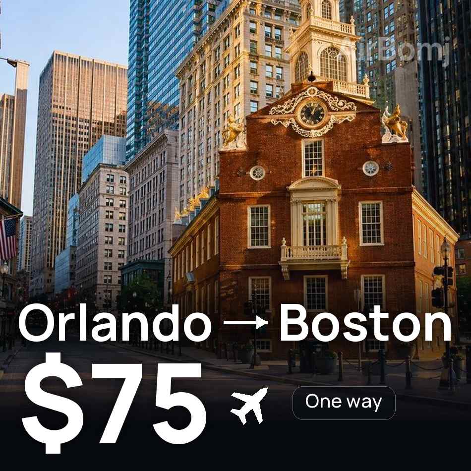 Bilet de avion: Orlando — Boston, $75