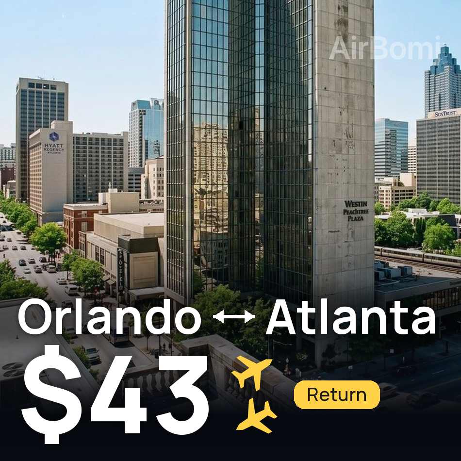 Bilet de avion: Orlando — Atlanta, $43