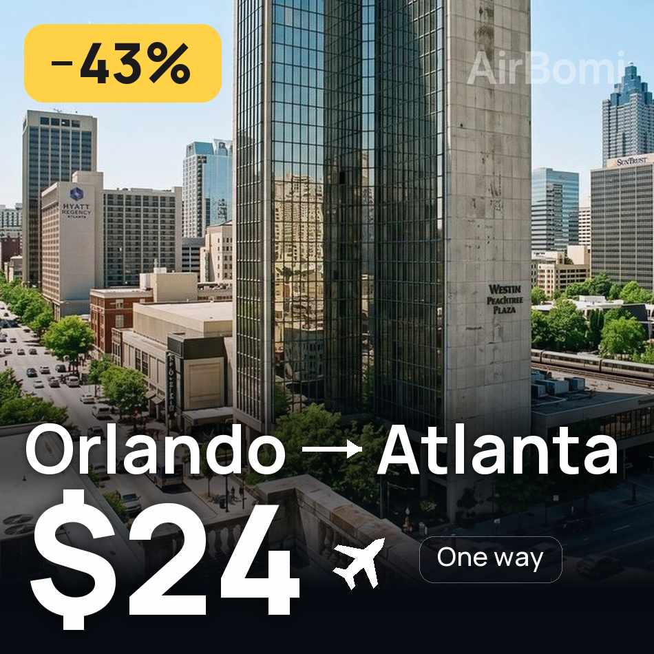 Bilet de avion: Orlando — Atlanta, $24