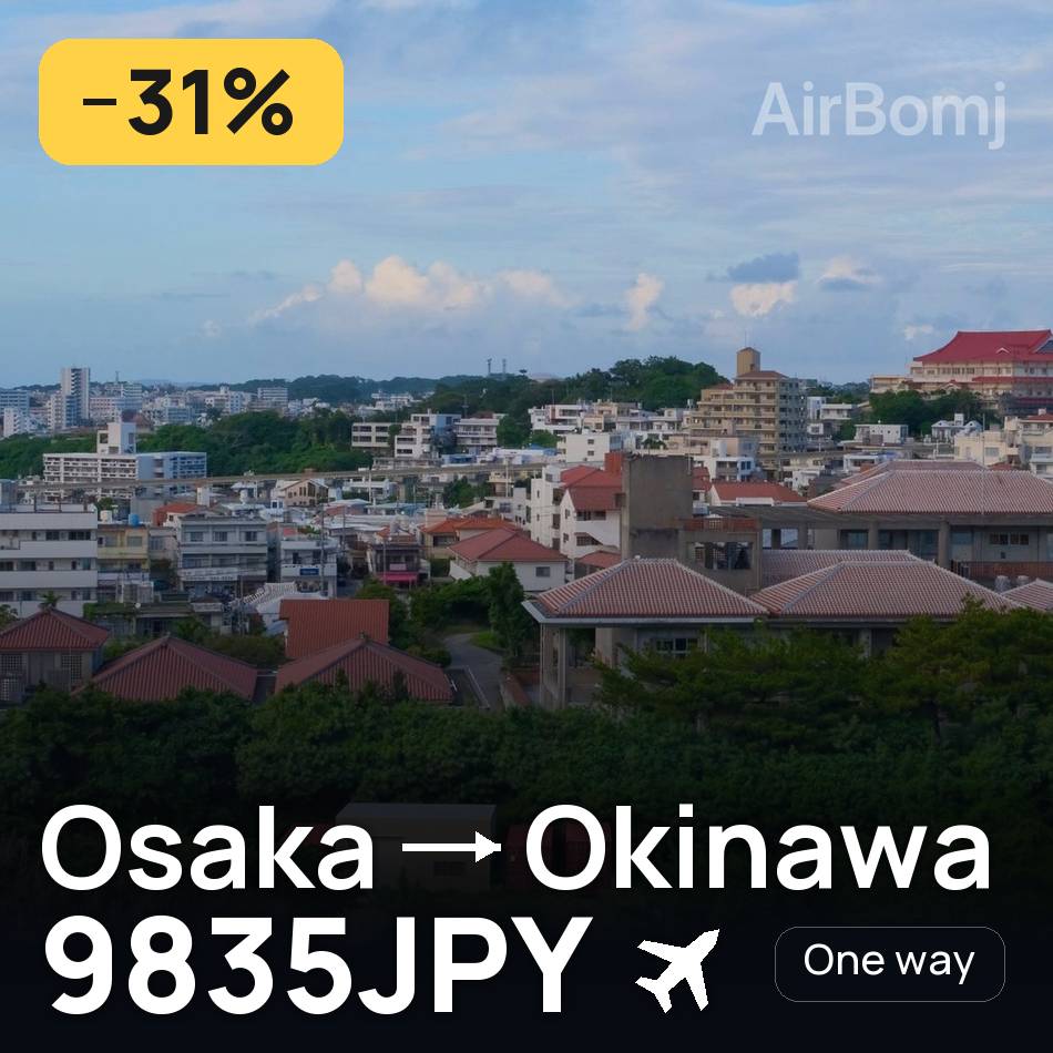 Flight ticket: Osaka to Okinawa, 9835JPY