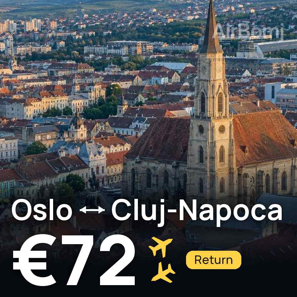 Uçak bileti: Oslo — Kaloşvar, €72