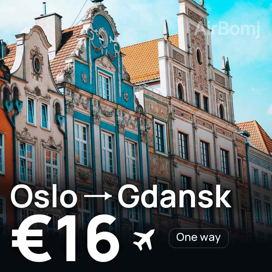 Uçak bileti: Oslo — Gdańsk, €16