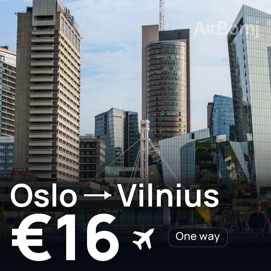 Uçak bileti: Oslo — Vilnius, €16
