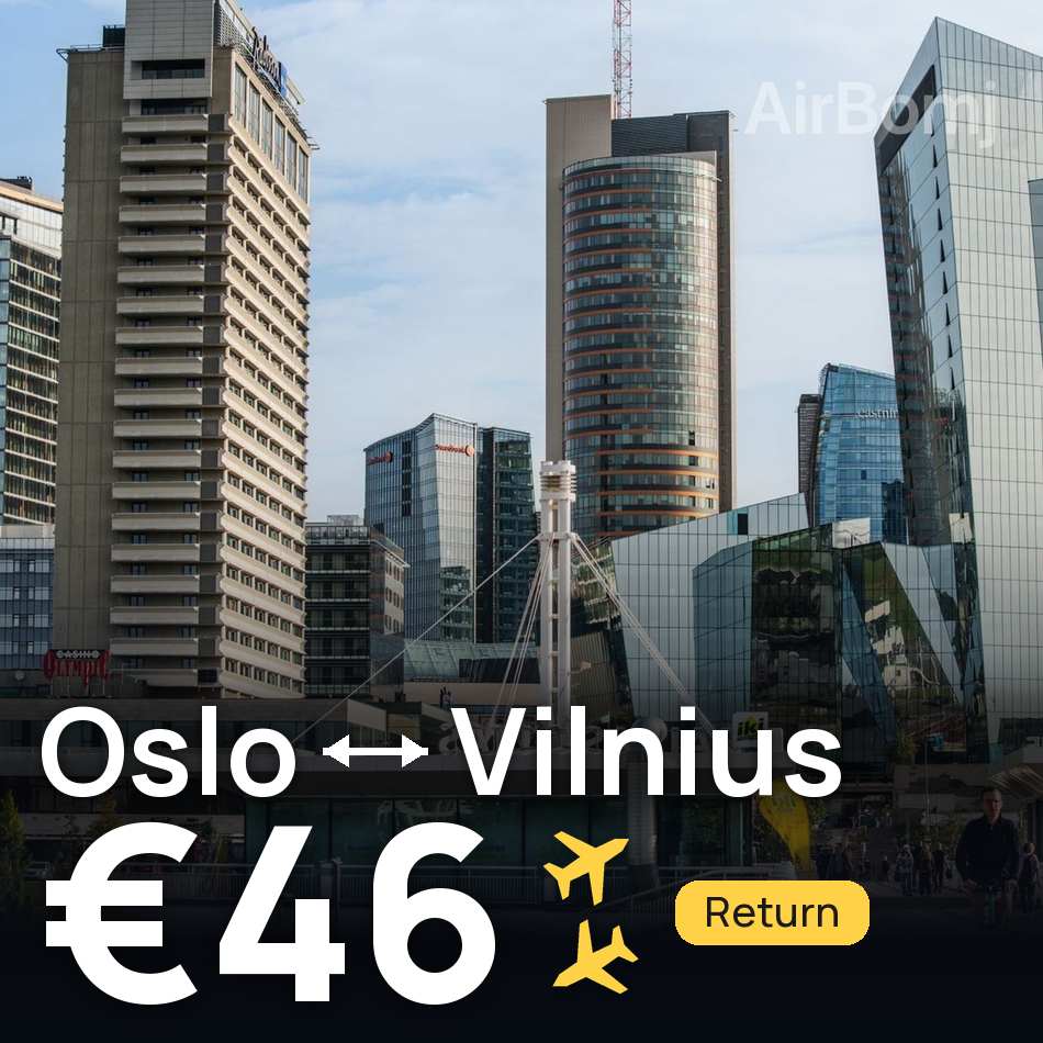 Uçak bileti: Oslo — Vilnius, €46