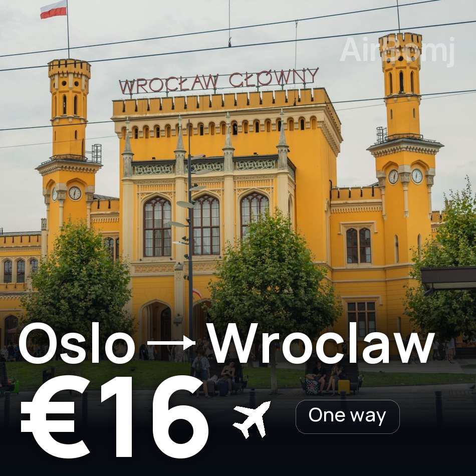 Uçak bileti: Oslo — Wrocław, €16