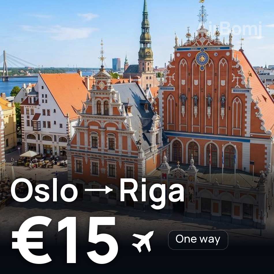 Uçak bileti: Oslo — Riga, €15
