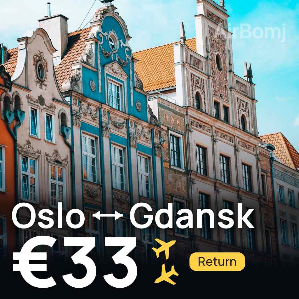 Uçak bileti: Oslo — Gdańsk, €33