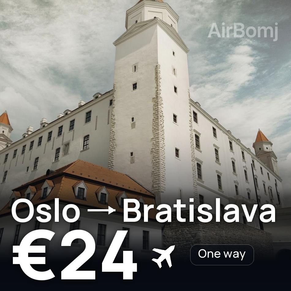 Uçak bileti: Oslo — Bratislava, €24