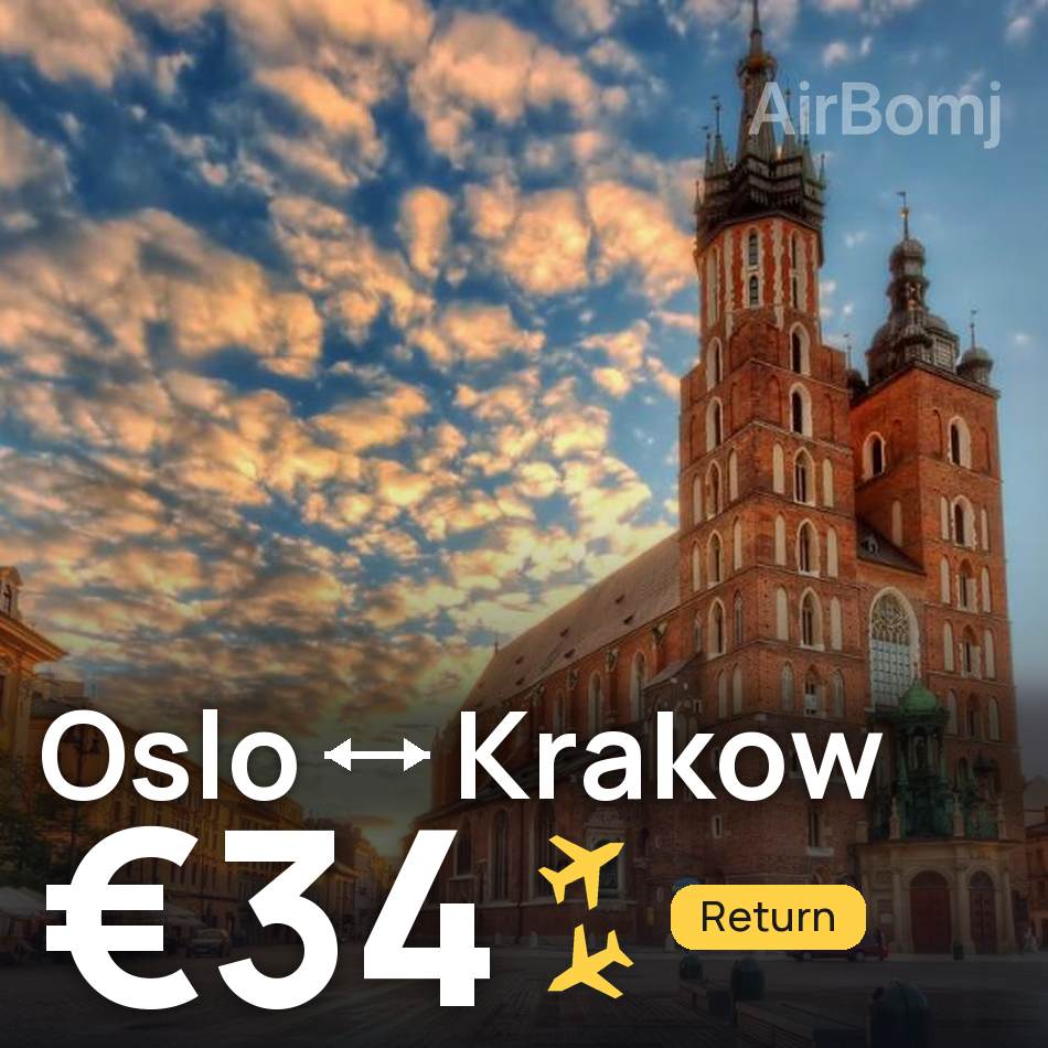 Uçak bileti: Oslo — Kraków, €34