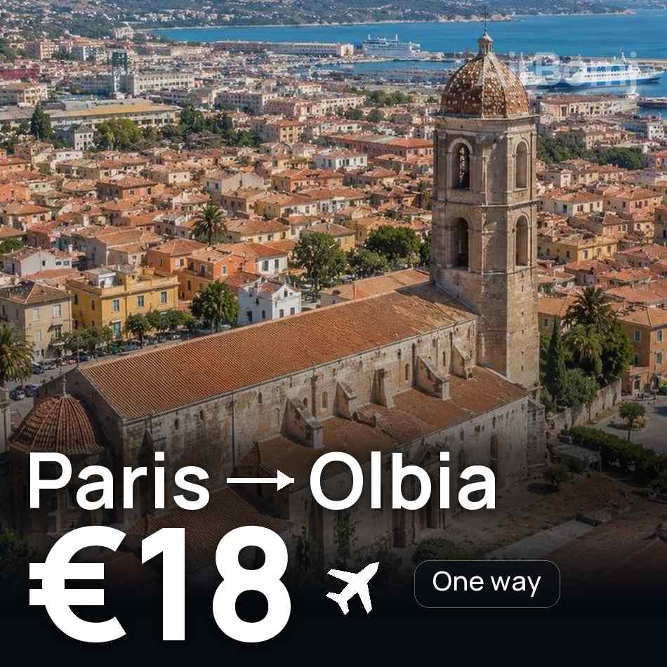 Flugticket: Paris — Olbia, €18