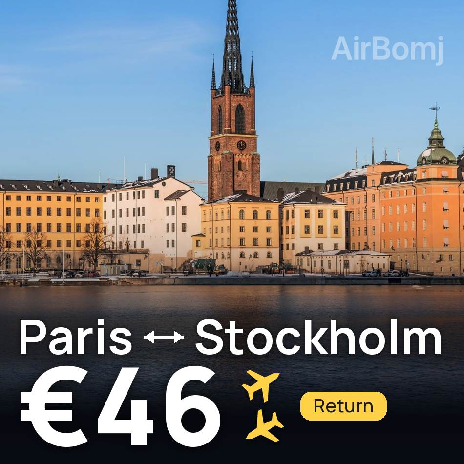 Flugticket: Paris — Stockholm, €46