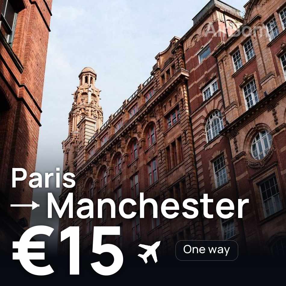 Flugticket: Paris — Manchester, €15