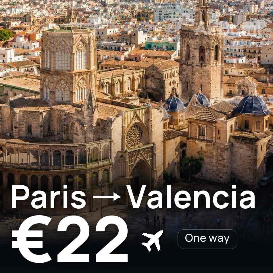 Flugticket: Paris — Valencia, €22