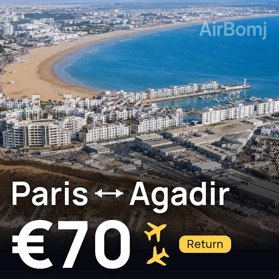 Flugticket: Paris — Agadir, €70