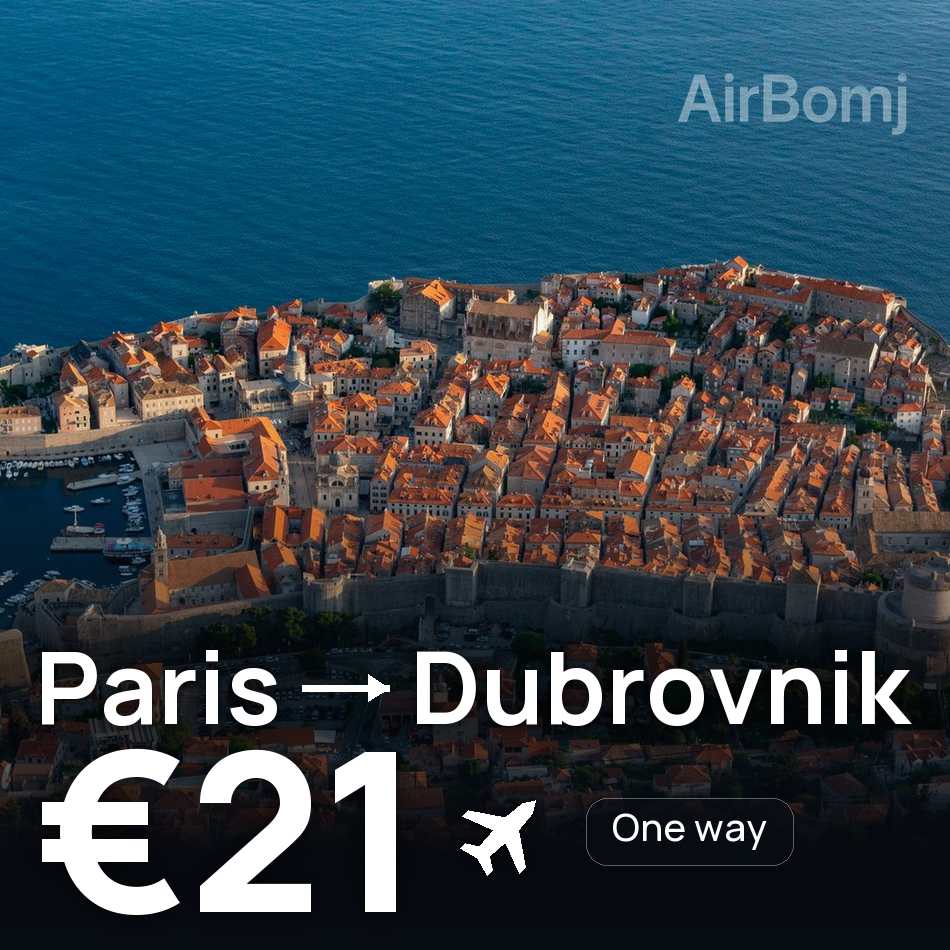 Flugticket: Paris — Dubrovnik, €21