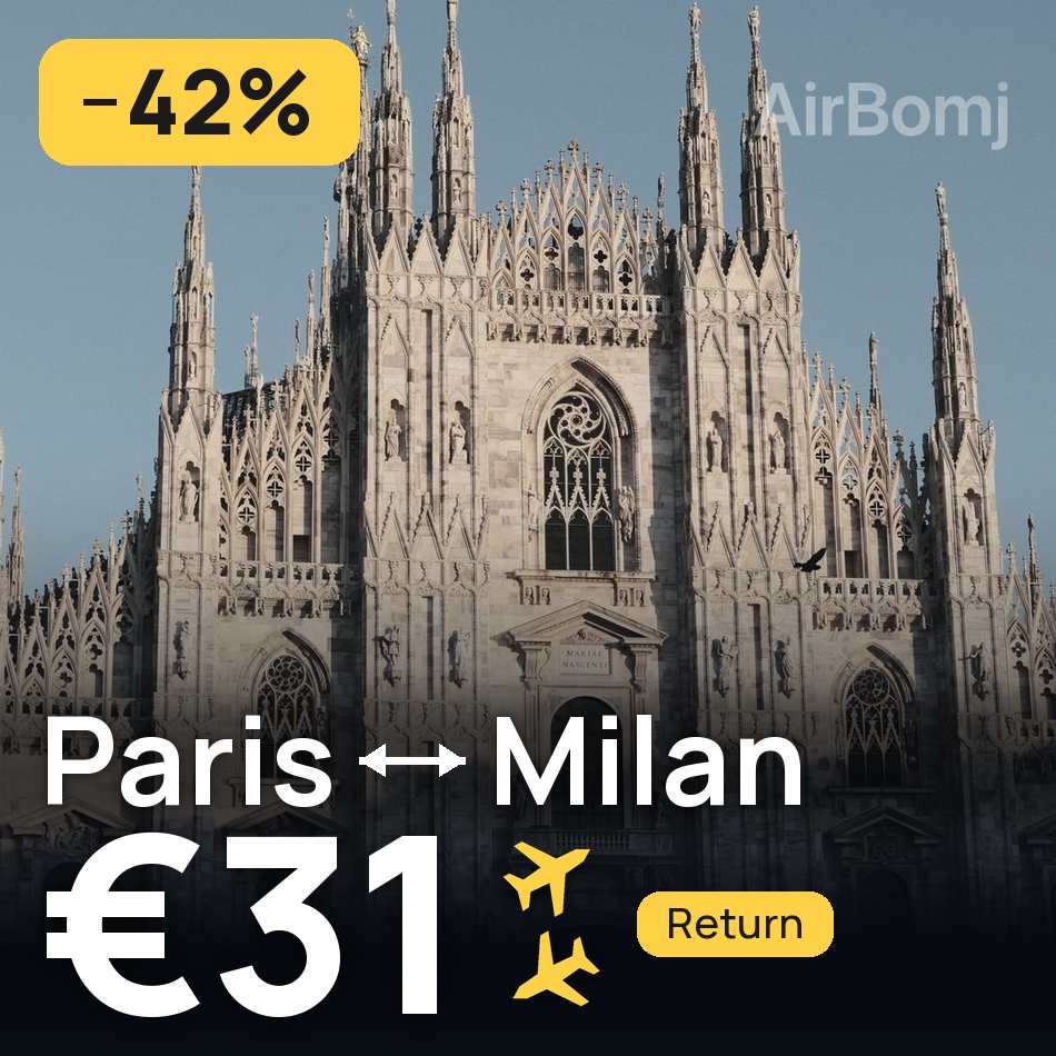 Flugticket: Paris — Mailand, €31