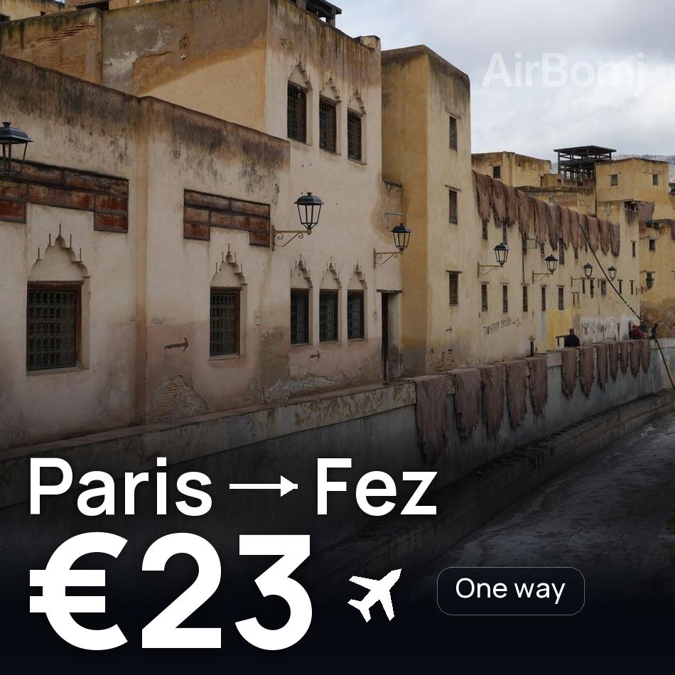 Flugticket: Paris — Fés, €23