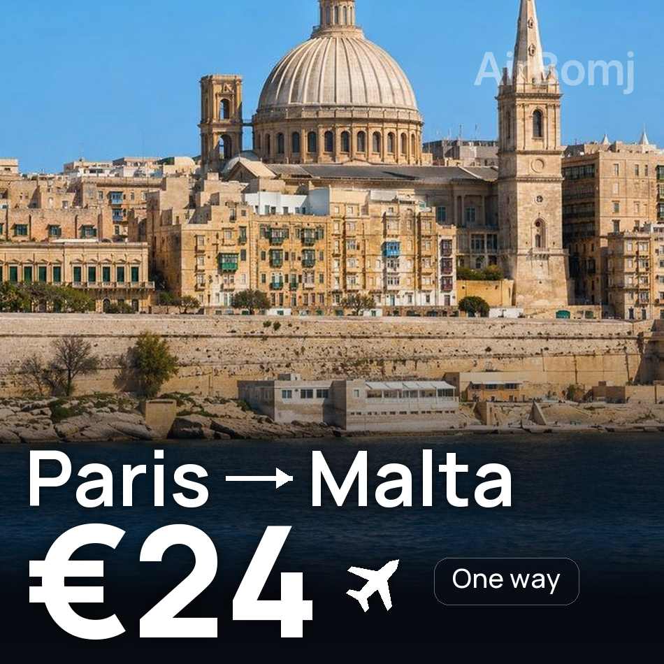 Flugticket: Paris — Valletta, €24