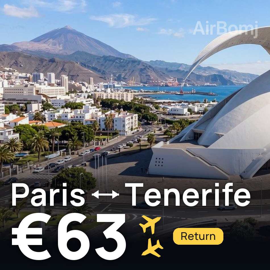 Flugticket: Paris — Teneriffa, €63