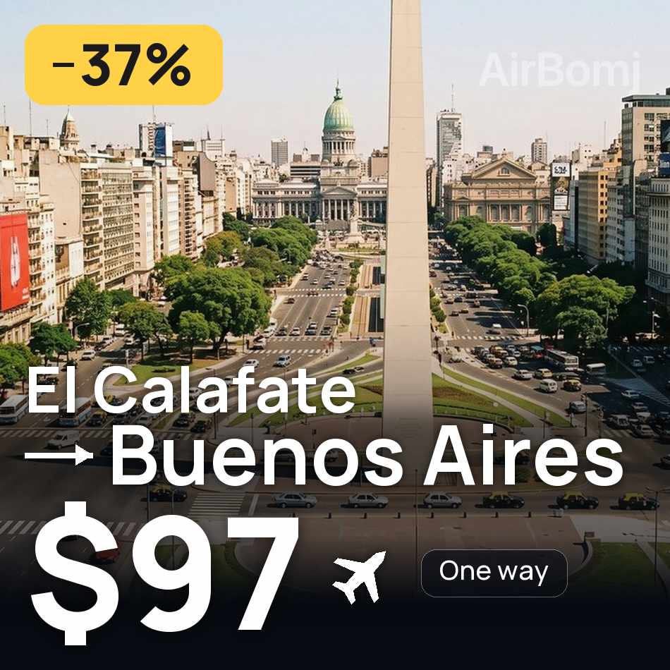Uçak bileti: El Calafate — Buenos Aires, $97