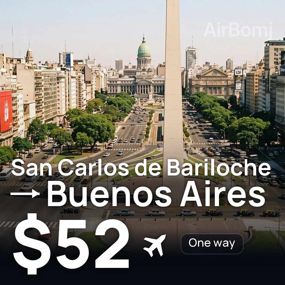 Uçak bileti: San Carlos de Bariloche — Buenos Aires, $52