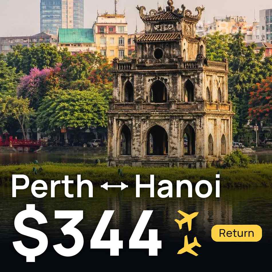 تذكرة طيران: برث — هانوي، $344