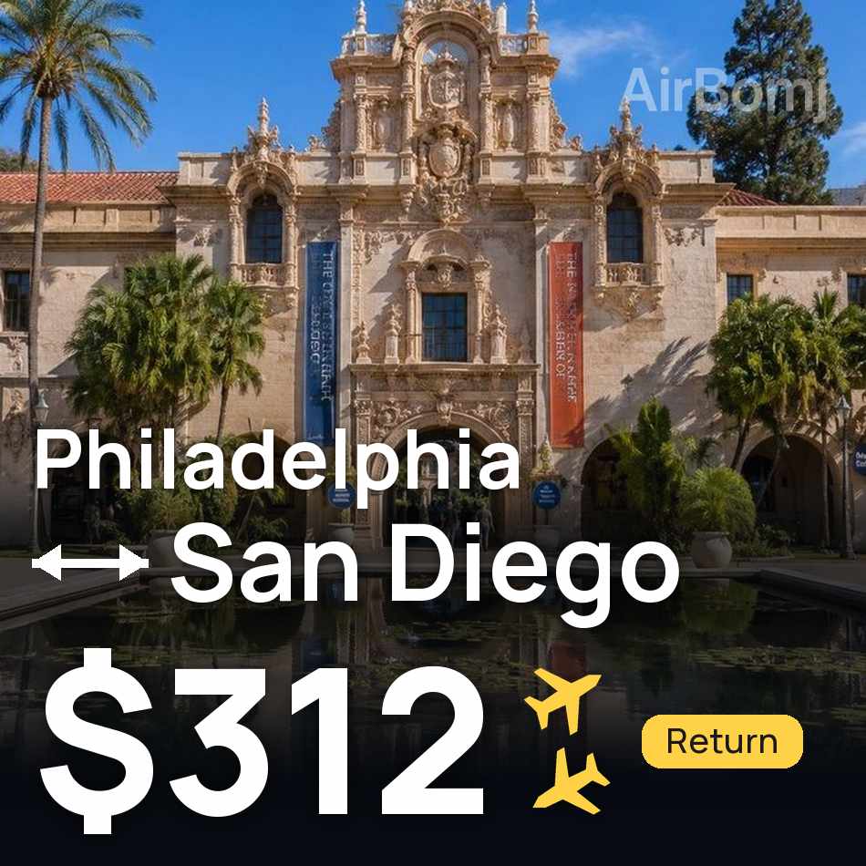 Bilet de avion: Philadelphia — San Diego, $312